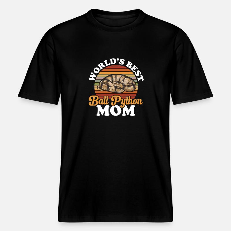 Ball Python Snake King Python -  T-shirt unisexe RELAXED FIT en coton bio - noir