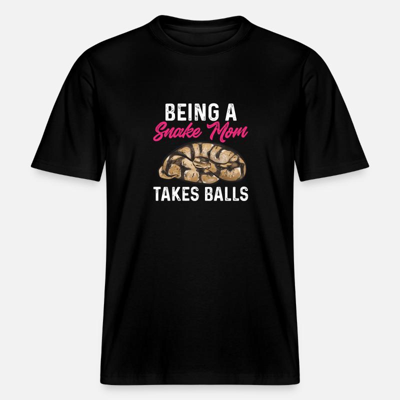 Ball Python Snake King Python -  T-shirt unisexe RELAXED FIT en coton bio - noir