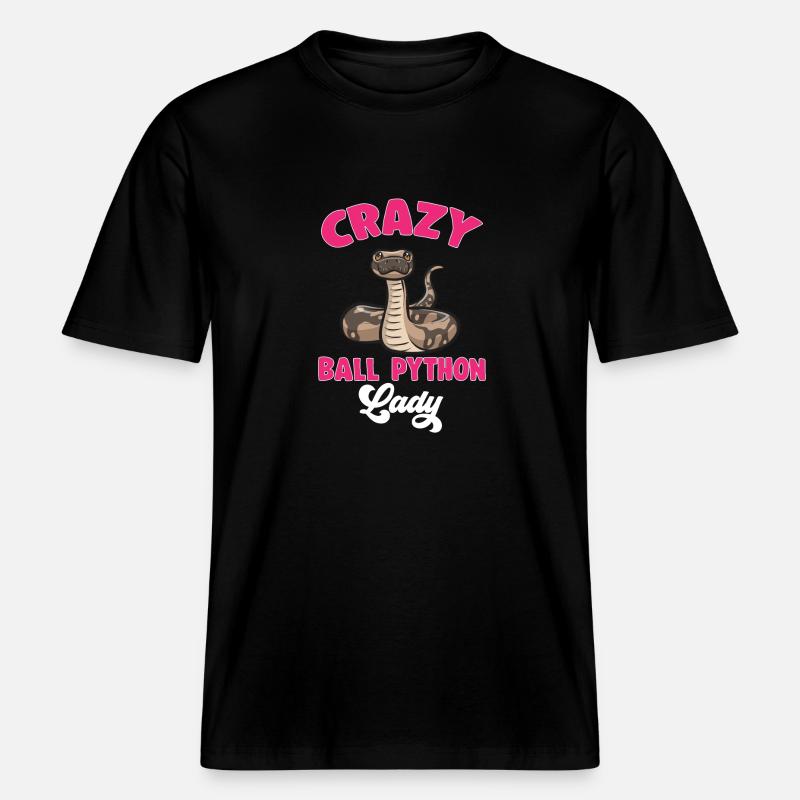 Ball Python Schlange Königspython -  RELAXED FIT Unisex Organic T-Shirt - Schwarz