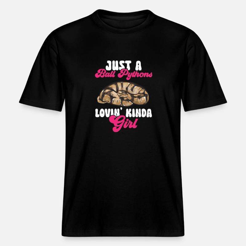 Ball Python Snake King Python -  T-shirt unisexe RELAXED FIT en coton bio - noir