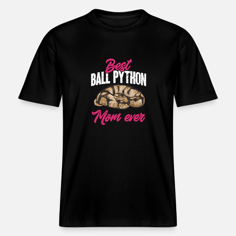 Ball Python Snake King Python -  RELAXED FIT Unisex Organic T-Shirt - black