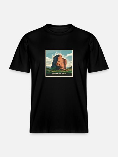 Enchanted Rock Texas Mountains Landscape - RELAXED FIT Unisex Organic T-Shirt - black