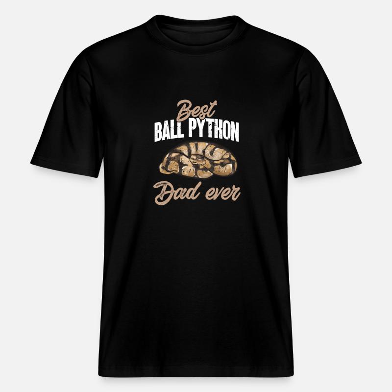 Ball Python Schlange Königspython -  RELAXED FIT Unisex Organic T-Shirt - Schwarz