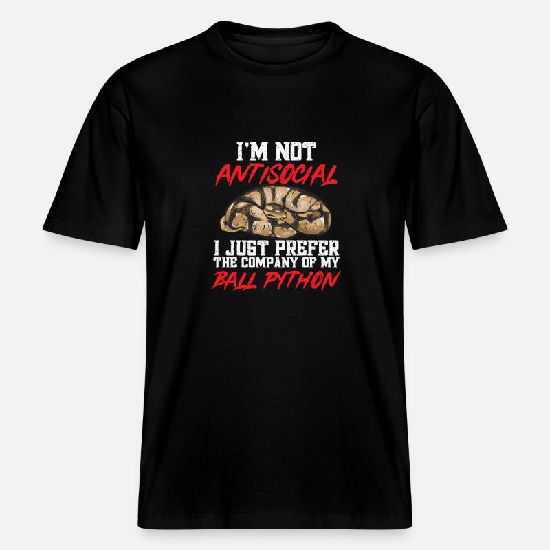 Ball Python Snake King Python - T-shirt unisexe RELAXED FIT en coton bio - noir