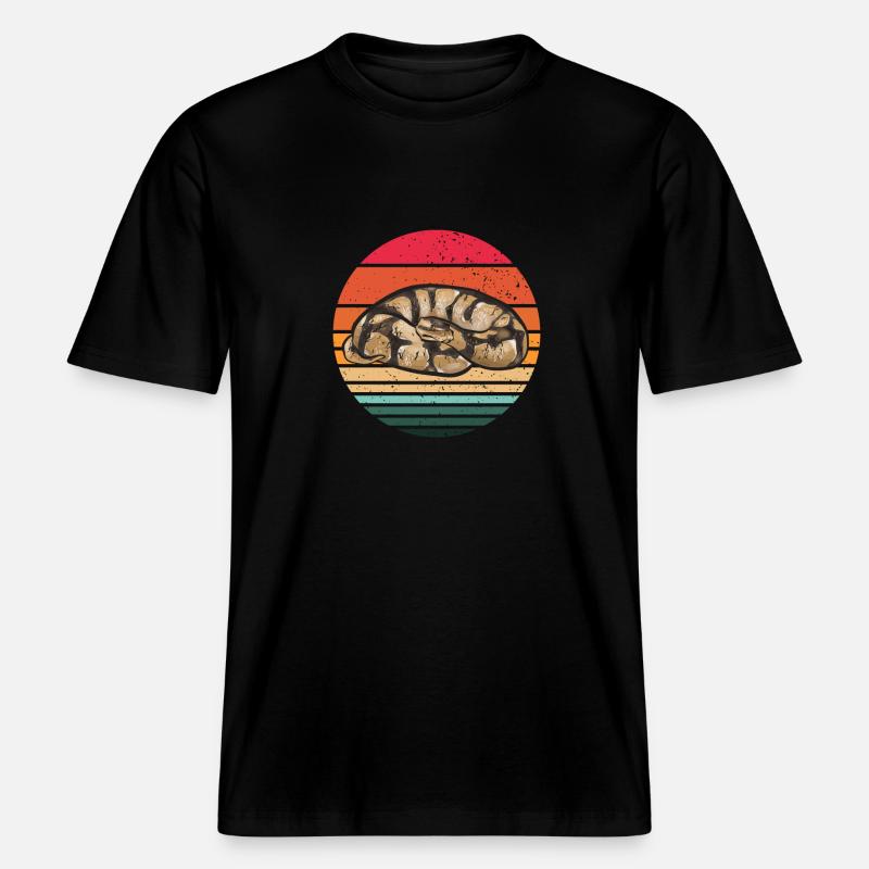 Ball Python Snake King Python -  RELAXED FIT Unisex Organic T-Shirt - black