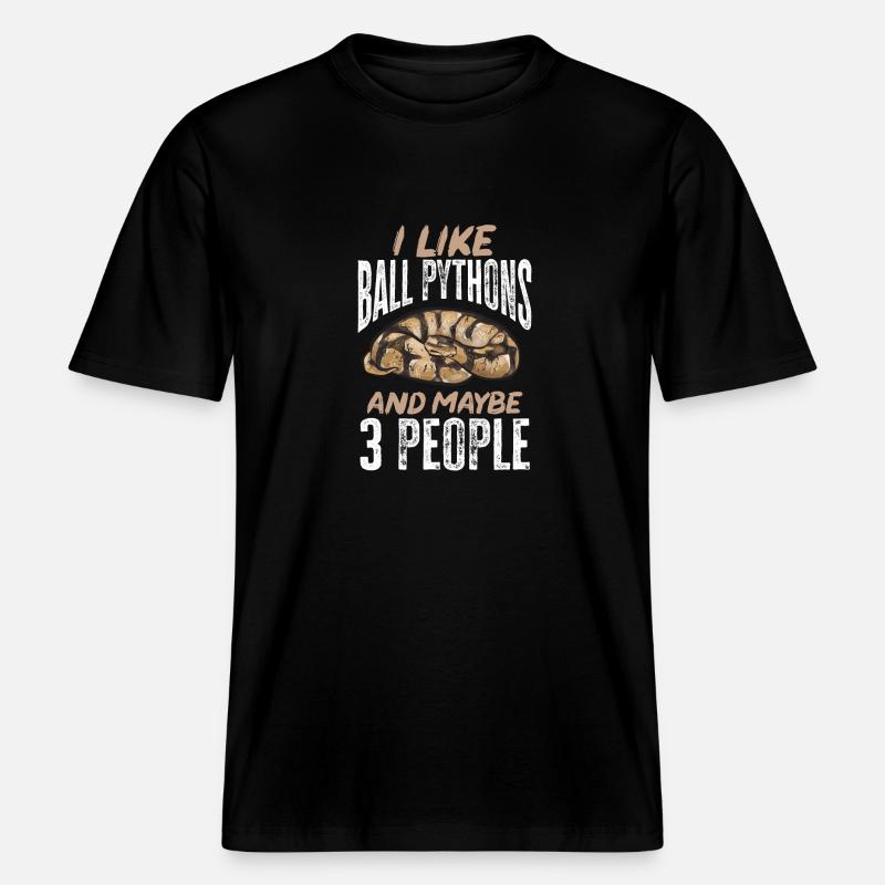 Ball Python Schlange Königspython -  RELAXED FIT Unisex Organic T-Shirt - Schwarz