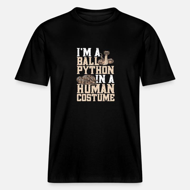 Ball Python Schlange Königspython -  RELAXED FIT Unisex Organic T-Shirt - Schwarz