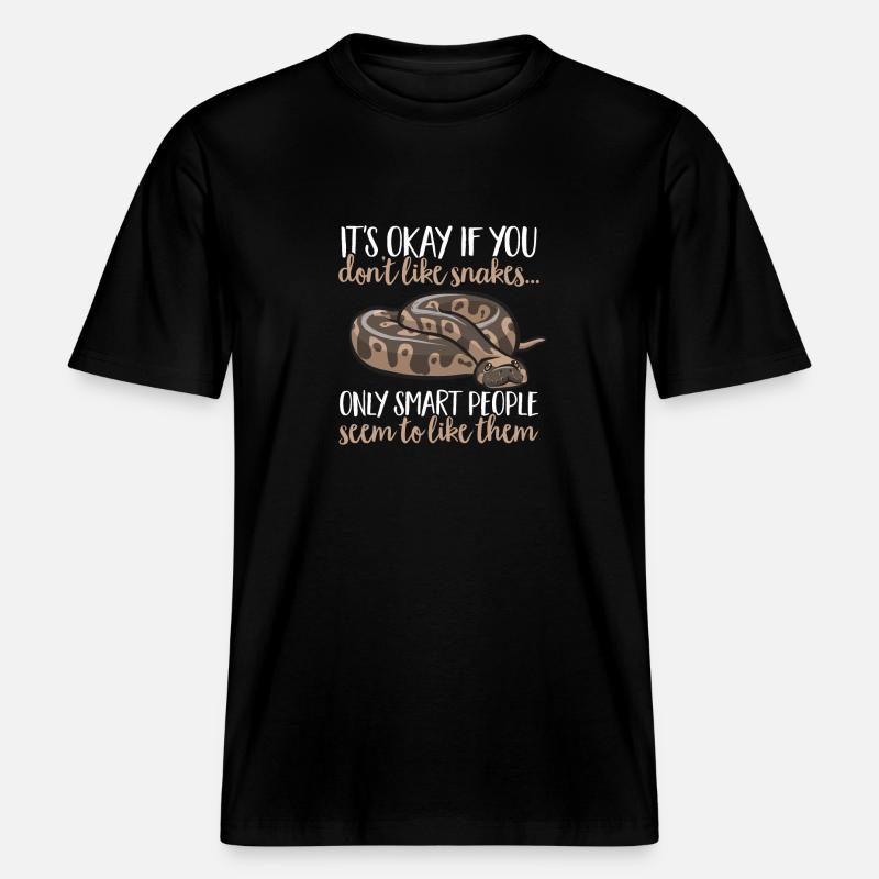 Ball Python Snake King Python -  T-shirt unisexe RELAXED FIT en coton bio - noir