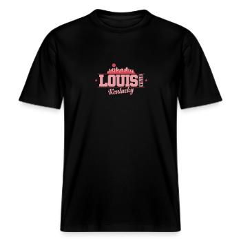 Louisville, Kentucky, a city in Kentucky -  RELAXED FIT Unisex Organic T-Shirt - black - Front - Alina (178cm) & Michal (187cm)