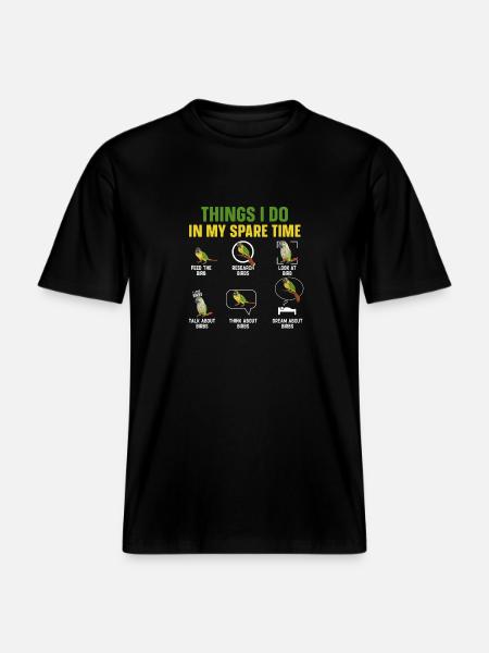 Molina Parakeet Parrot Bird Parakeet - RELAXED FIT Unisex Organic T-Shirt - black