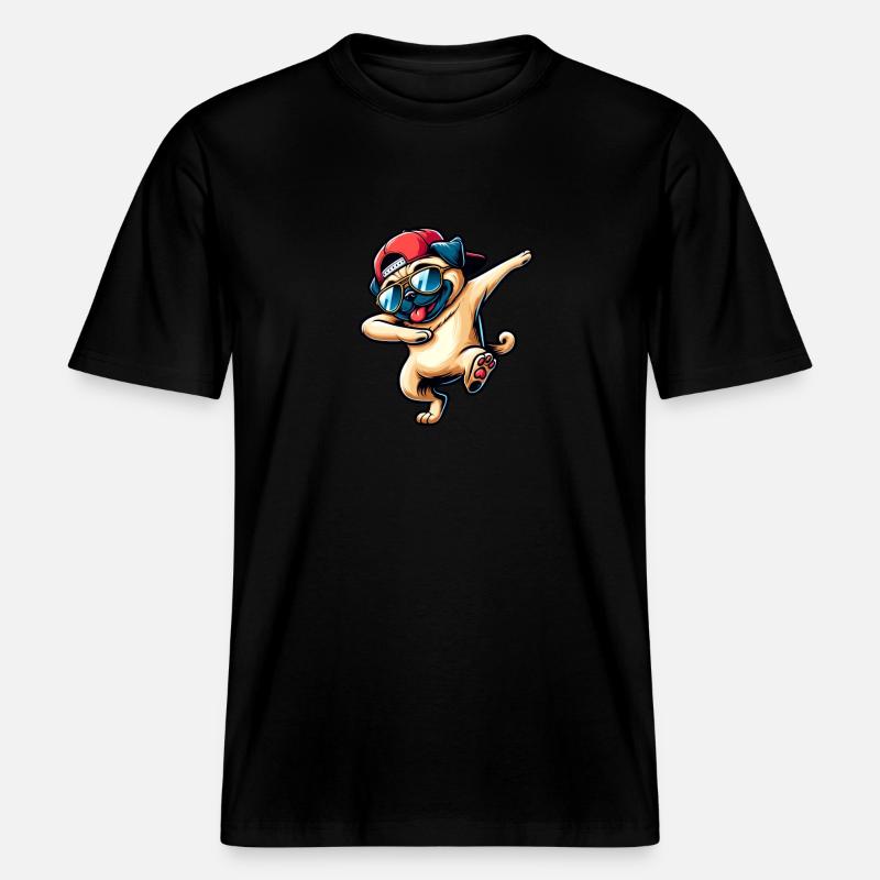 Danse Carlin Dabbing Pose Élégant -  T-shirt unisexe RELAXED FIT en coton bio - noir
