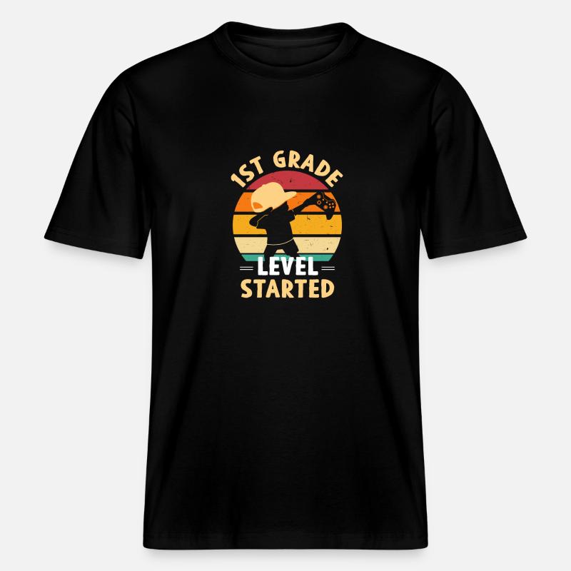 1st Class Level Started -  RELAXED FIT Unisex Organic T-Shirt - black