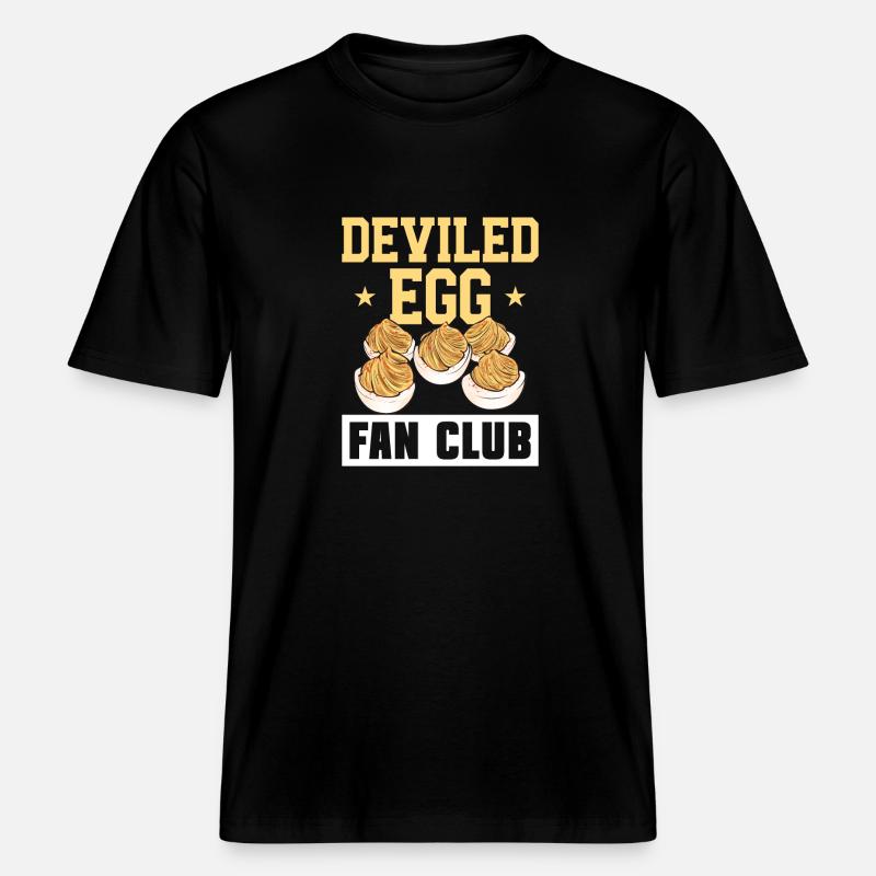 Stuffed Eggs Deviled Eggs -  RELAXED FIT Unisex Organic T-Shirt - black