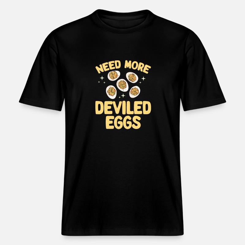 Gefüllte Eier Deviled Eggs -  RELAXED FIT Unisex Organic T-Shirt - Schwarz
