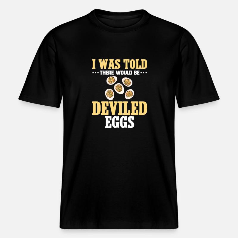 Gefüllte Eier Deviled Eggs -  RELAXED FIT Unisex Organic T-Shirt - Schwarz