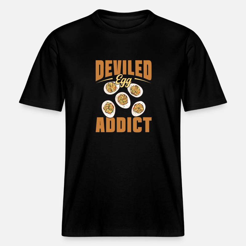 Stuffed Eggs Deviled Eggs -  RELAXED FIT Unisex Organic T-Shirt - black