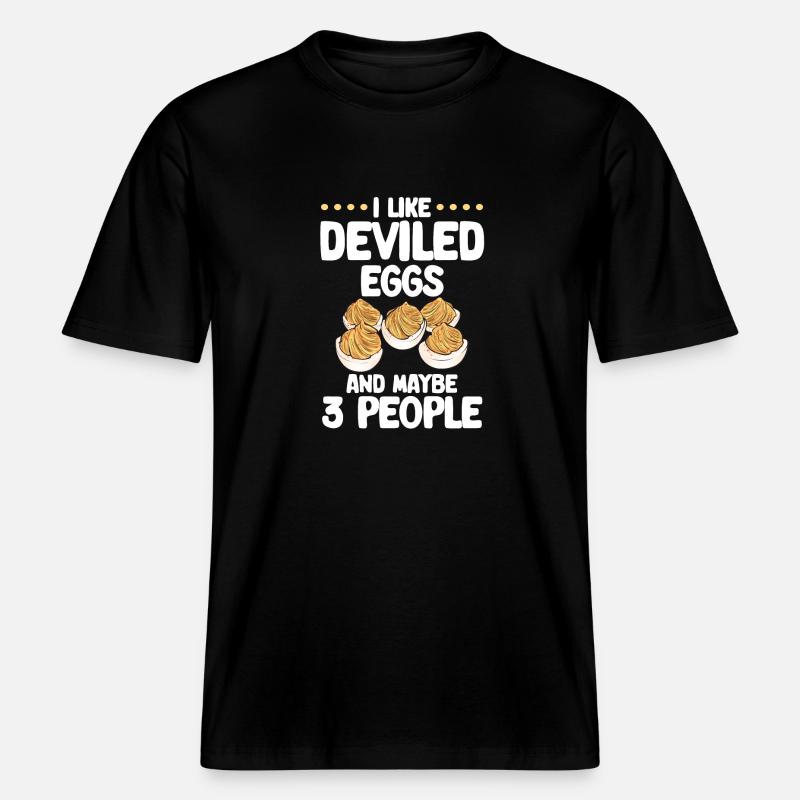 Stuffed Eggs Deviled Eggs -  RELAXED FIT Unisex Organic T-Shirt - black