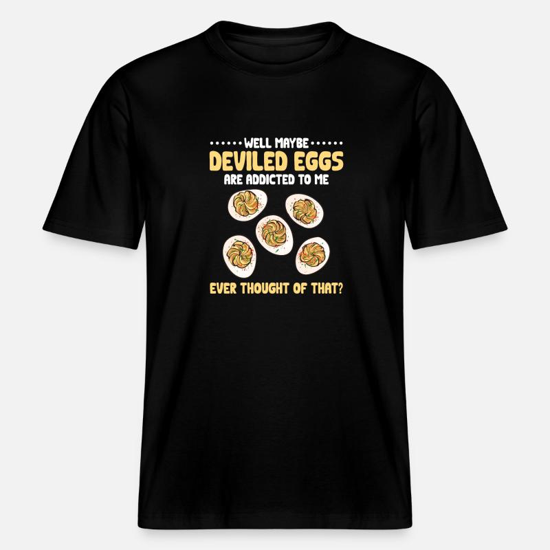 Gefüllte Eier Deviled Eggs -  RELAXED FIT Unisex Organic T-Shirt - Schwarz