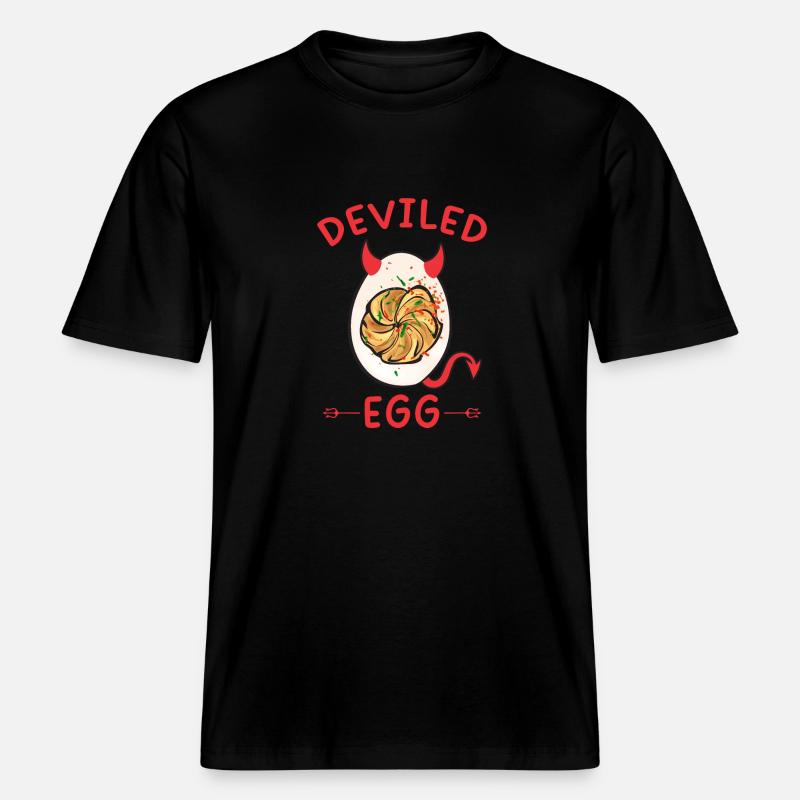 Stuffed Eggs Deviled Eggs -  RELAXED FIT Unisex Organic T-Shirt - black