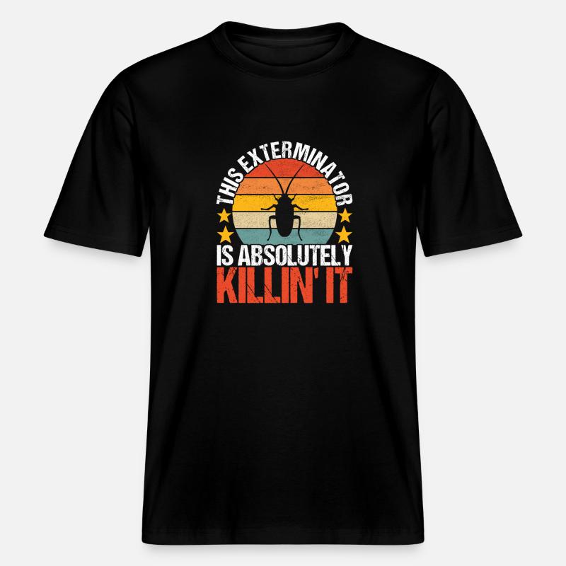 Pest Control Exterminator - RELAXED FIT Unisex Organic T-Shirt - black