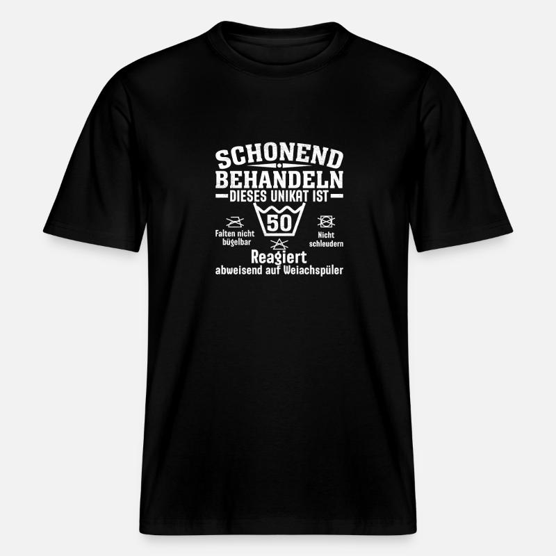 Traitement doux 50 ans - T-shirt unisexe RELAXED FIT en coton bio - noir