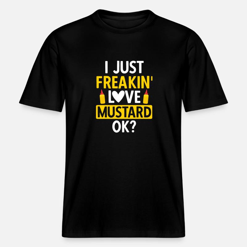Senf Mustard -  RELAXED FIT Unisex Organic T-Shirt - black