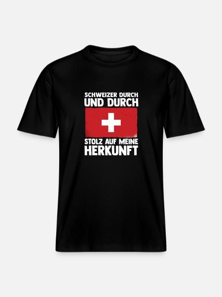 Schweizer Schweiz -  RELAXED FIT Unisex Organic T-Shirt - Schwarz