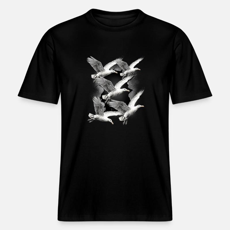 Möwen Möwe Maritim Seevögel -  RELAXED FIT Unisex Organic T-Shirt - Schwarz