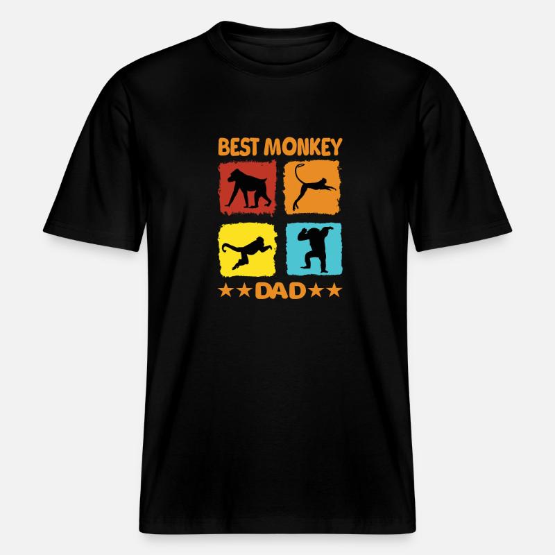 Best Monkey Dad -  RELAXED FIT Unisex Organic T-Shirt - black