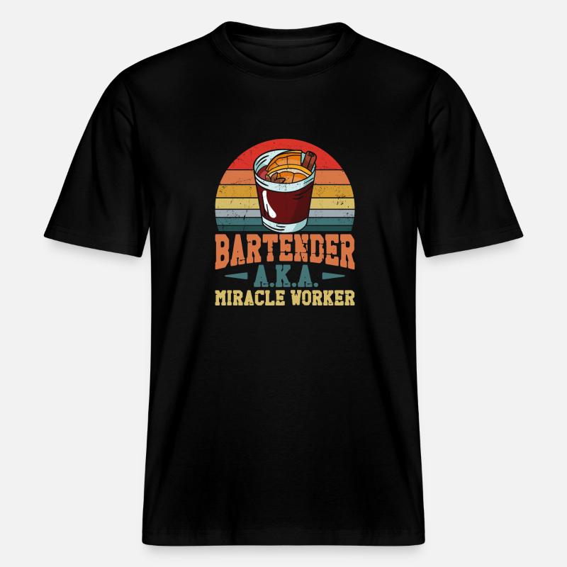 Bartender Mixologist Bartender -  RELAXED FIT Unisex Organic T-Shirt - Schwarz