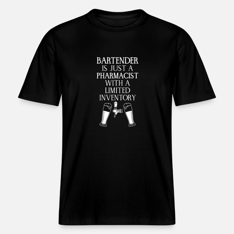 Barman Mixologue Bartender est -  T-shirt unisexe RELAXED FIT en coton bio - noir