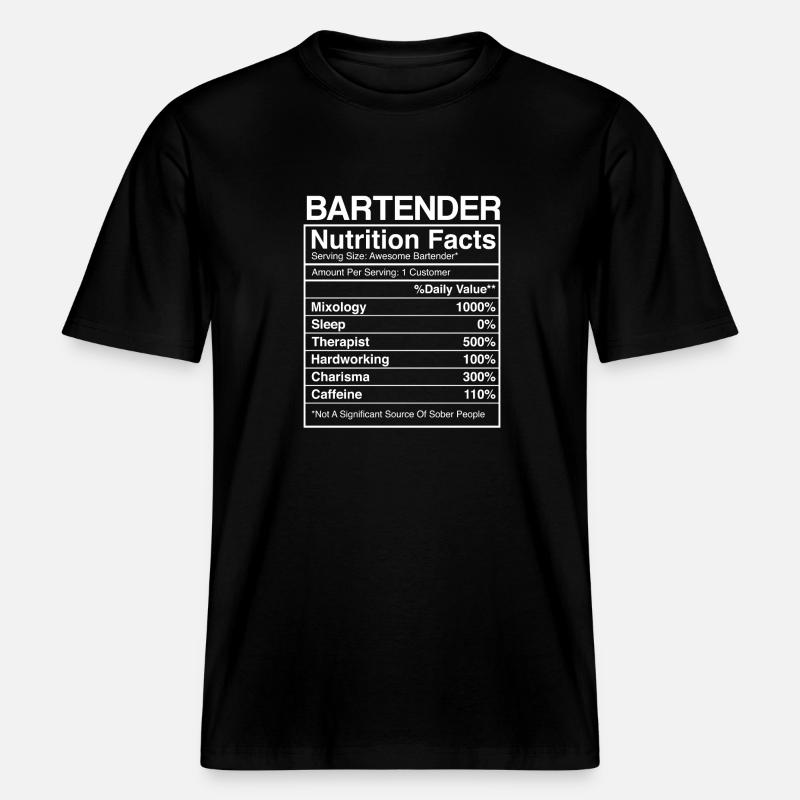 Bartender Mixologist Bartender -  RELAXED FIT Unisex Organic T-Shirt - Schwarz