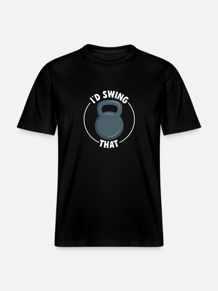 Kettlebell Workout Fitness Training - RELAXED FIT Unisex Organic T-Shirt - black