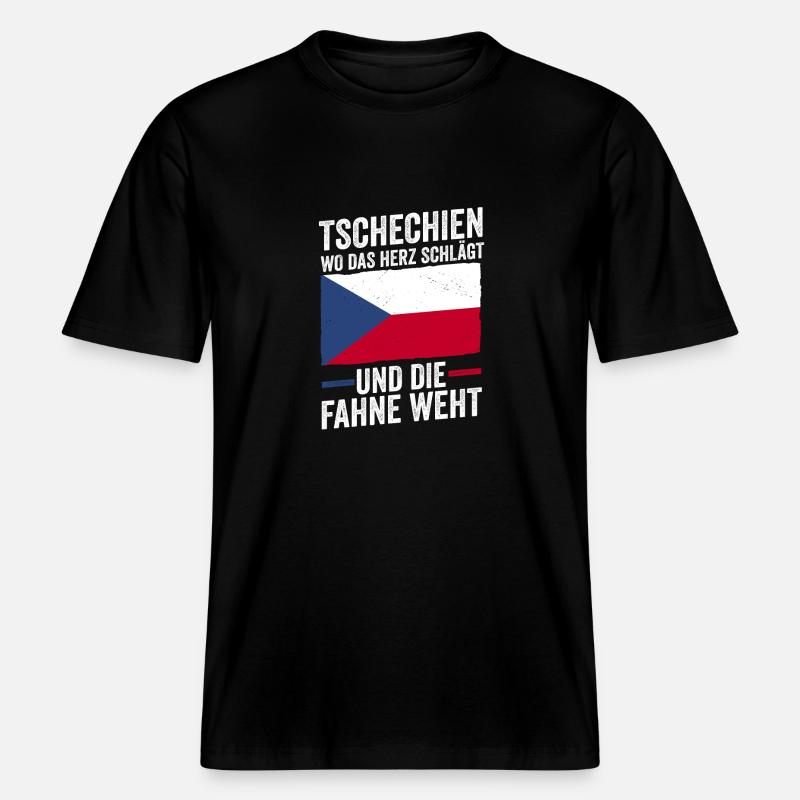 Tschechen Tschechisch Tschechien -  RELAXED FIT Unisex Organic T-Shirt - Schwarz