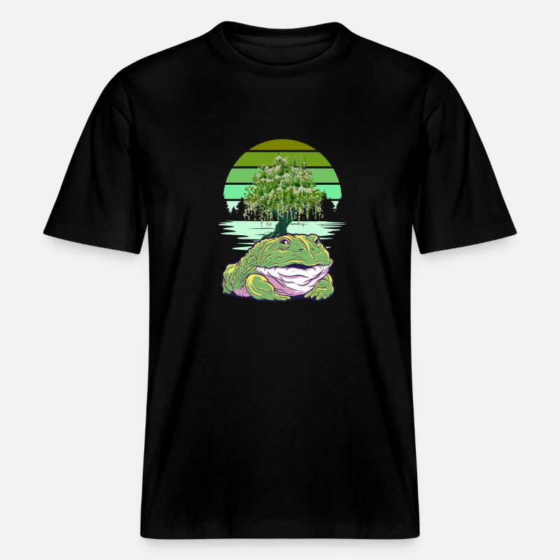 Grenouille Grenouilles Crapauds Crapauds - T-shirt unisexe RELAXED FIT en coton bio - noir