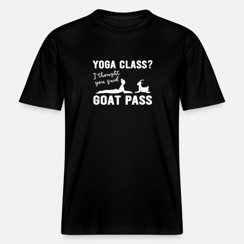 Yoga-Kurs oder Ziegenpass -  RELAXED FIT Unisex Organic T-Shirt - Schwarz
