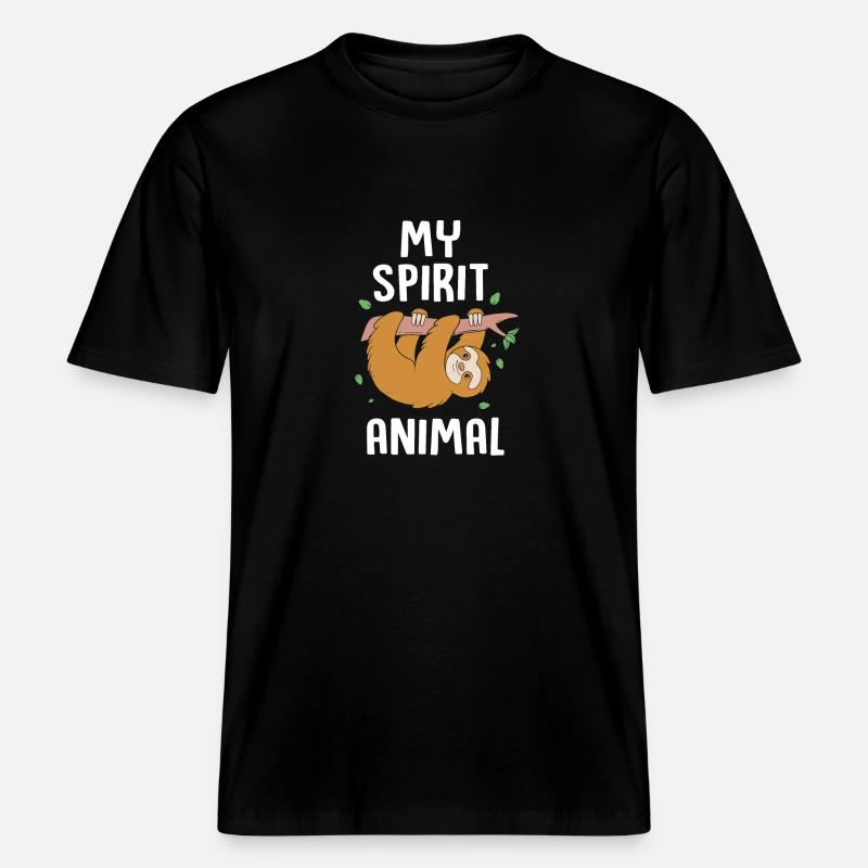 Faultier -  RELAXED FIT Unisex Organic T-Shirt - Schwarz