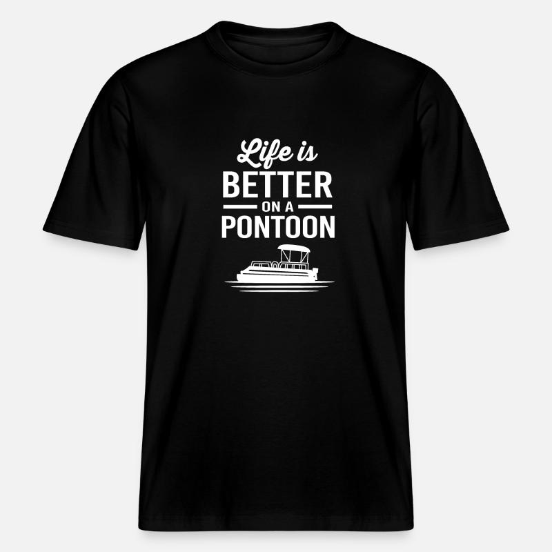 Pontonboot Boot Boote -  RELAXED FIT Unisex Organic T-Shirt - Schwarz