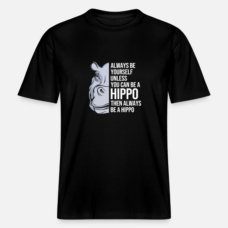 Nilpferd -  RELAXED FIT Unisex Organic T-Shirt - Schwarz