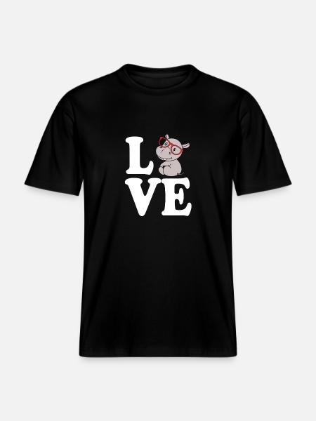 Nilpferd -  RELAXED FIT Unisex Organic T-Shirt - Schwarz