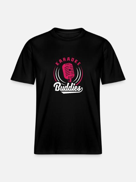 Karaoke Buddies Microphone Retro Style - RELAXED FIT Unisex Organic T-Shirt - black