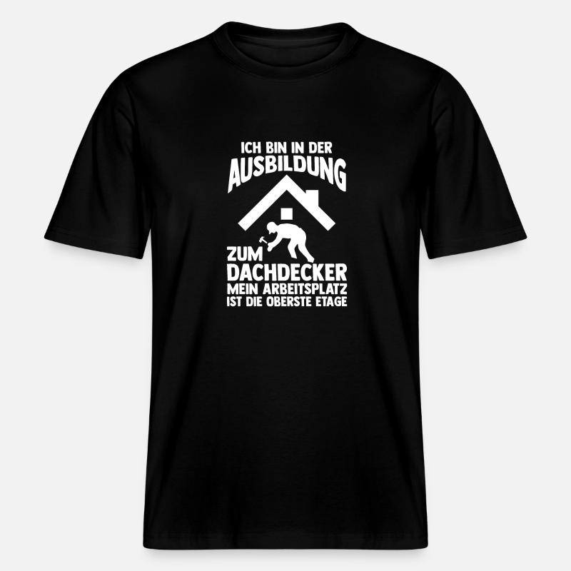 Roofing training apprentice Auzbi roofer - RELAXED FIT Unisex Organic T-Shirt - black