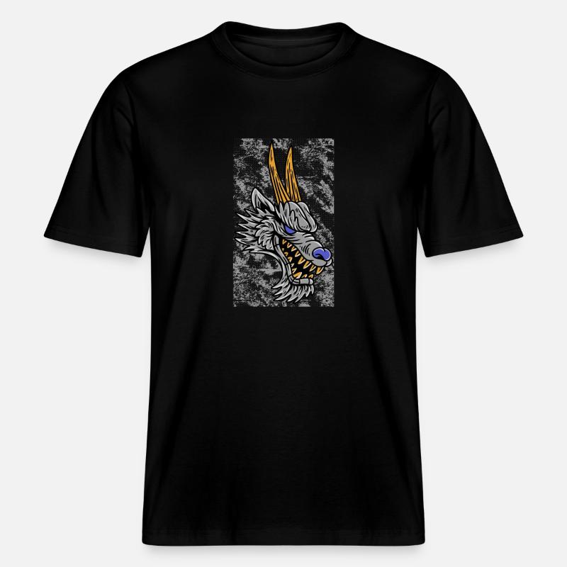 Fantasy RPG Wolf Magic Dungeon -  T-shirt unisexe RELAXED FIT en coton bio - noir