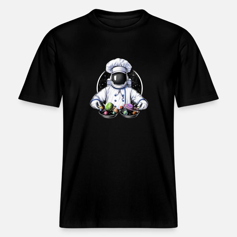 Cuisine d’astronaute de l’espace -  T-shirt unisexe RELAXED FIT en coton bio - noir