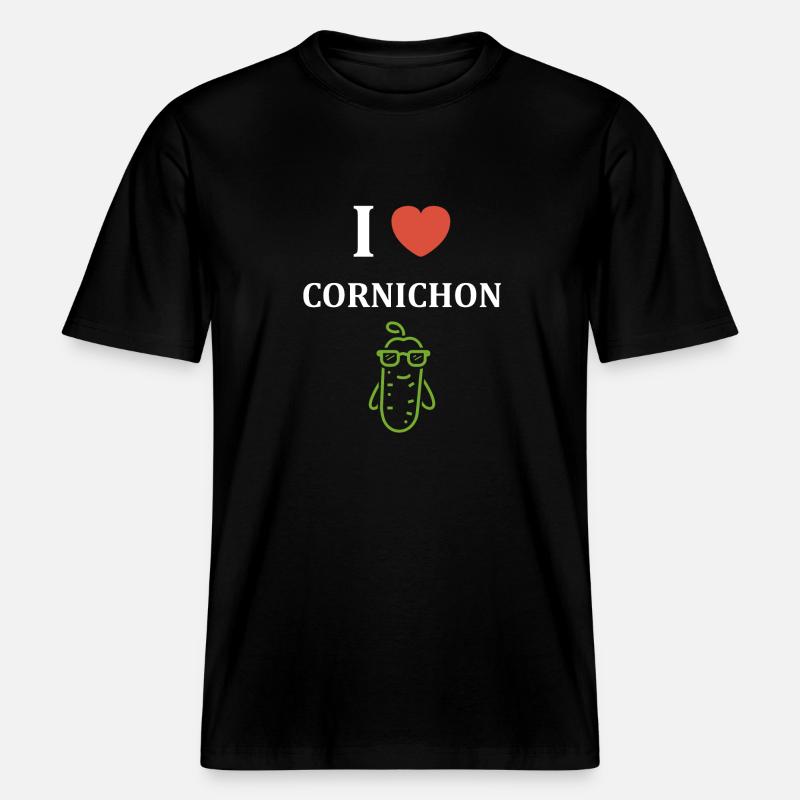 cornichon - T-shirt unisexe RELAXED FIT en coton bio - noir