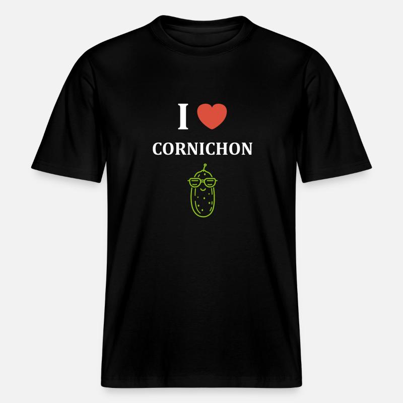 cornichon - T-shirt unisexe RELAXED FIT en coton bio - noir