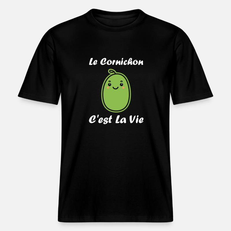 cornichon -  T-shirt unisexe RELAXED FIT en coton bio - noir