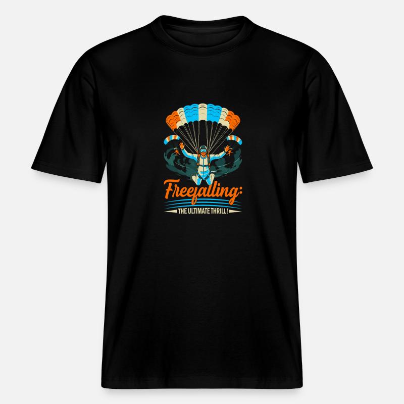 Freier Fall: der ultimative Nervenkitzel! -  RELAXED FIT Unisex Organic T-Shirt - Schwarz