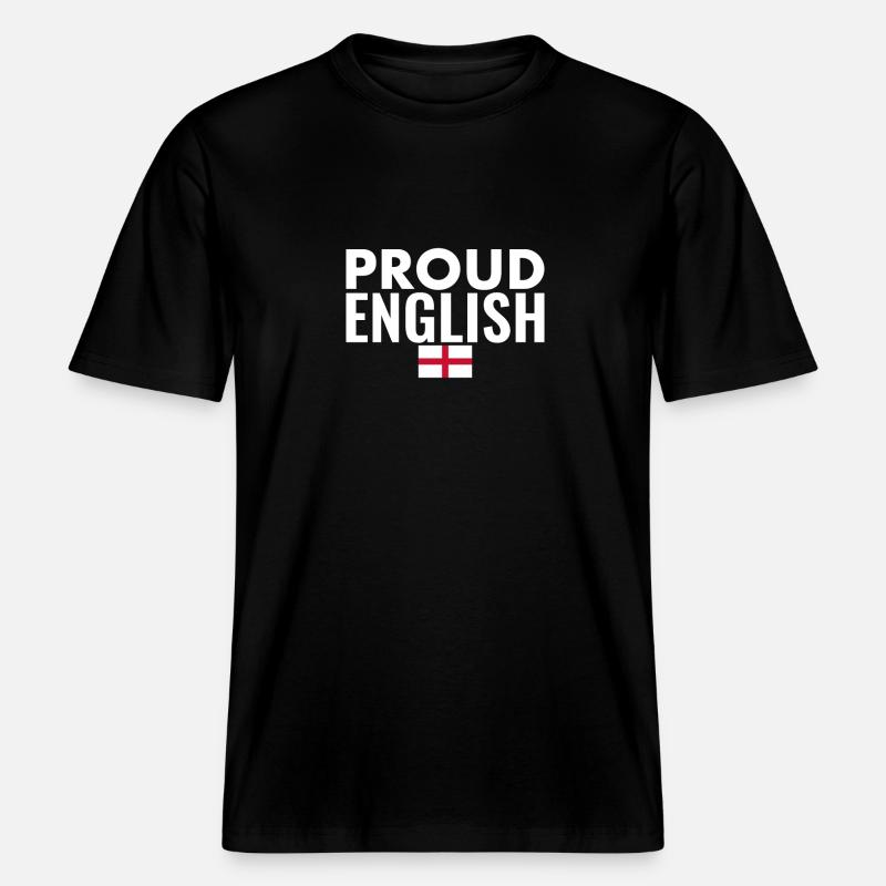 Fier drapeau anglais anglais Angleterre - T-shirt unisexe RELAXED FIT en coton bio - noir