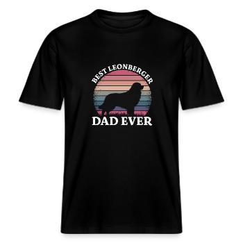 Leonberger Spruch Lustiges Leonberger Geschenk -  RELAXED FIT Unisex Organic T-Shirt - Schwarz - Vorne - Alina (178cm) & Michal (187cm)